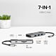 Plugable Technologies USB-C Hub 7-in-1, Driverless USB C Hub Compatible with Mac, Windows, Chebook, USB4, Thunderbolt 4, and More (4K HDMI, 3 USB 3.0, SD & microSD Card Reader, 100W Charging)