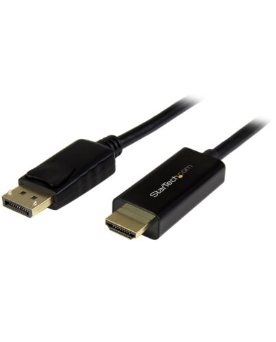StarTech.com 6ft (2m) DisplayPort to HDMI Cable - 4K 30Hz - DisplayPort to HDMI Adapter Cable - DP 1.2 to HDMI Monitor Cable Converter - Latching DP Connector - Passive DP to HDMI Cord DP2HDMM2MB