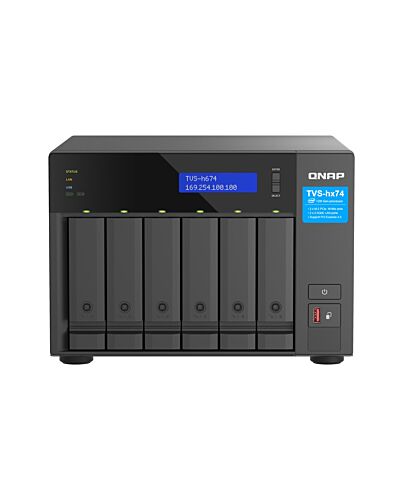 QNAP TVS-H674 NAS Tower Intel® Core™ i5 i5-12400 32 GB DDR4 0 TB QuTS hero Black TVS-H674-I5-32G