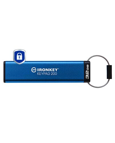 Kingston Technology IronKey 32GB Keypad 200, FIPS 140-3 Lvl 3 AES-256 Hardware Encrypted IKKP200/32GB