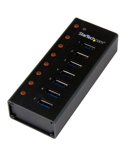 StarTech.com 7-Port USB 3.0 Hub - Desktop or Wall-Mountable Metal Enclosure~7-Port USB 3.0 Hub (5Gbps) - Desktop or Wall-Mountable Metal Enclosure ST7300U3M