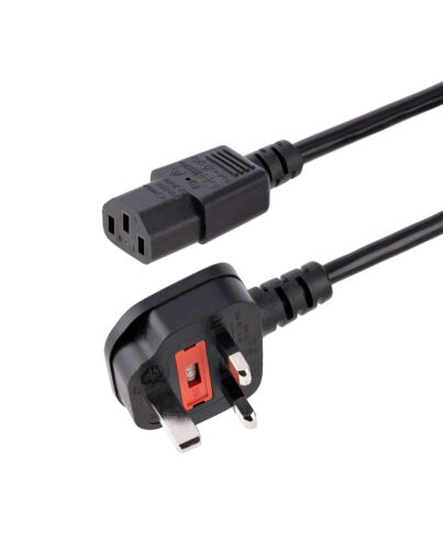 StarTech.com 10ft (3m) UK Computer Power Cable, 18AWG, BS 1363 to C13, 10A 250V, Black Replacement AC Power Cord, Kettle Lead / UK Power Cord, PC Power Supply Cable, TV/Monitor Power Cable PXT101UK3M