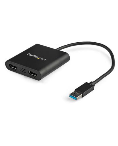 StarTech.com USB 3.0 to Dual HDMI Adapter, USB to 2x HDMI Monitor Converter for Windows (no support for macOS/CheOS/Linux) - TAA USB32HD2