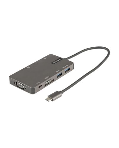 StarTech.com USB C Multiport Adapter - HDMI 4K 30Hz or VGA Travel Dock - 5Gbps USB 3.0 Hub (USB A / USB C Ports) - 100W Power Delivery - SD/Micro SD - GbE - 30cm Cable - USB C Mini Dock DKT30CHVSDPD