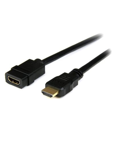 StarTech.com 2m (6ft) HDMI Extension Cable - HDMI Male to Female Cable - 4K HDMI Cable Extender - 4K 30Hz UHD HDMI Cable with Ethernet M/F - High Speed HDMI 1.4 Cable - HDMI Cord Extender HDEXT2M