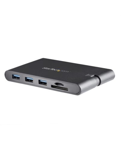 StarTech.com USB C Multiport Adapter - USB Type-C Mini Dock with HDMI 4K or VGA 1080p Video - 100W Power Delivery Passthrough, 3-port USB 3.0 Hub, GbE, SD & MicroSD - Laptop Travel Dock DKT30CHVSCPD