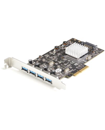 StarTech.com 4-Port USB PCIe Card - 10Gbps USB 3.1/3.2 Gen 2 Type-A PCI Express Expansion Card with 2 Controllers - 4x USB-A - USB PCIe Add-On Adapter Card - Windows/Mac/Linux PEXUSB314A2V2