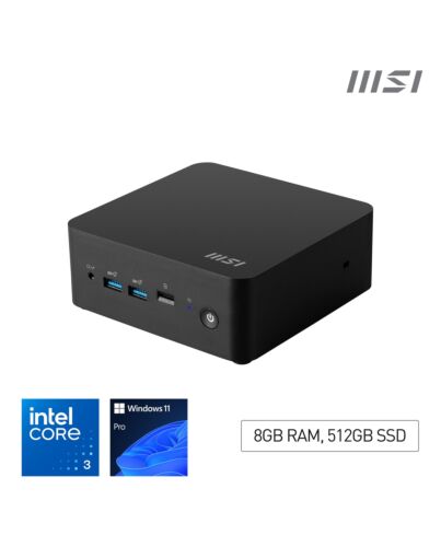 MSI Cubi NUC 1M Intel Core 3 100U Desktop PC, NUC, SFF, Mini Computer, HTPC, (8GB RAM, 512GB Storage, Windows 11 PRO), Intel Graphics/DDR5/Dual ThunderBolt 4/Dual HDMI/Dual LAN/WiFi 6E/BT 5.3/VESA CUBI NUC 1M I3 100U FS 8GB 512GB W11P