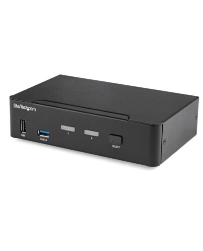 StarTech.com 2 Port DisplayPort KVM Switch - 4K 60Hz - Single Display - Dual Port UHD DP 1.2 USB KVM Switch with Integrated USB 3.0 Hub & Audio - Dell HP Apple Lenovo - TAA Compliant SV231DPU34K