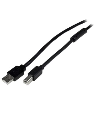 StarTech.com 65ft (20m) Active USB 2.0 A to B Cable, Long USB Cable, USB Printer Cable, 1x USB A (M), 1x USB B (M), Black USB2HAB65AC