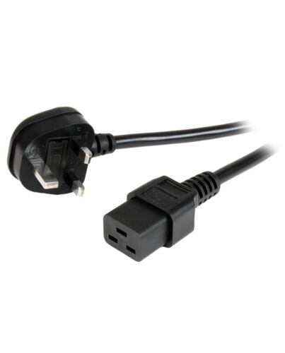 StarTech.com 6ft (2m) UK Computer Power Cable, 16AWG, BS 1363 to C19, 13A 250V, Black Replacement AC Power Cord, UK Power Cable for PC and Network Equipment PXTUKC192M