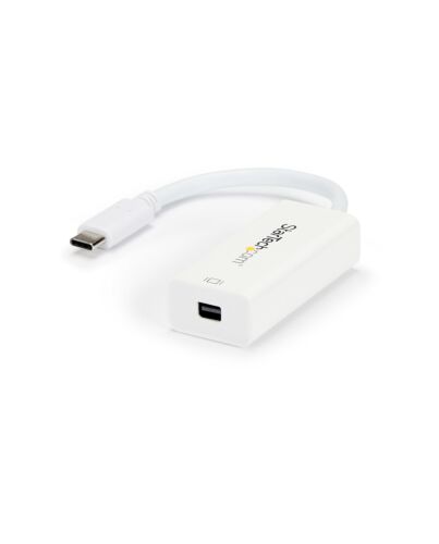StarTech.com USB-C to Mini DisplayPort Adapter - 4K 60Hz - White - USB 3.1 Type-C to Mini DP Adapter - Upgraded Version is CDP2MDPEC CDP2MDP