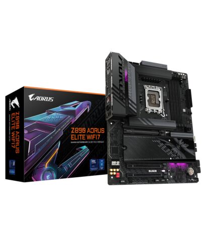 GIGABYTE Z890 AORUS ELITE WIFI7 Motherboard - Supports Intel Core Ultra (Series 2) CPUs, 16+1+2 phases VRM, up to 8800MHz DDR5 (OC), 1xPCIe 5.0 + 3xPCIe 4.0, Wi-Fi 7, 2.5GbE LAN, Thunderbolt 4 Z890 AORUS ELITE WIFI7