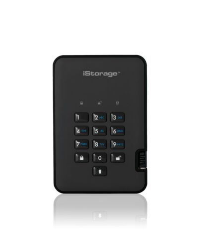 iStorage diskAshur² HDD 2TB Black | Secure Portable Hard Drive |AES-XTS 256-bit Hardware Encryption | PIN protected | OS & Platform Independent | TAA Compliant|Brute force  defence | Dust/Water Resistant IS-DA2-256-2000-B