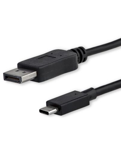 StarTech.com 3ft/1m USB C to DisplayPort 1.2 Cable 4K 60Hz - USB-C to DisplayPort Adapter Cable - HBR2 - USB Type-C DP Alt e to DP Monitor Video Cable - Works w/ Thunderbolt 3 - Black CDP2DPMM1MB