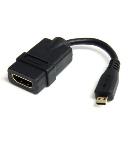 StarTech.com Micro HDMI to HDMI Adapter - 4K 30Hz Video - Durable High Speed Micro HDMI Type-D to HDMI 1.4 Converter/Cable Adapter Dongle - Ultra HD HDMI Monitors, TVs & Displays - M/F HDADFM5IN