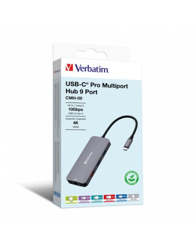 Verbatim CMH-09 USB Type-C 10000 Mbit/s Silver 32152