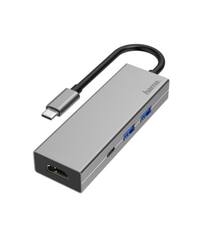 Hama 00200107 laptop dock/port tor USB 3.2 Gen 1 (3.1 Gen 1) Type-C Anthracite, Grey 00200107