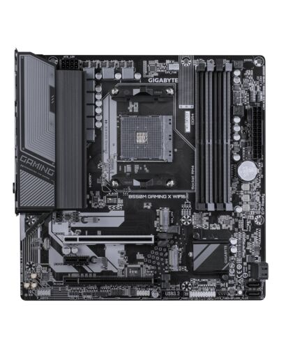 GIGABYTE B550M GAMING X WIFI6 Motherboard - AMD Ryzen 5000 CPUs, 5+3 Phases VRM, up to 3200MHz DDR4, 1xPCIe 4.0 + 1xPCIe 3.0 M.2, Wi-Fi 6, 1GbE LAN, USB 3.2 Gen 1 B550M GAMING X WIFI6