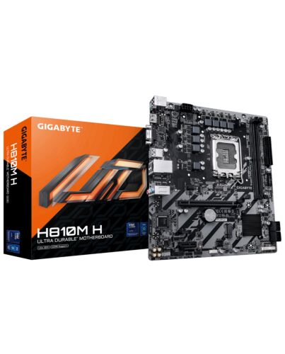 GIGABYTE H810M H Motherboard - Intel Core Ultra (Series 2) CPUs, 4+1+2 Phases VRM, up to 6400MHz DDR5, 1xPCIe 4.0 M.2, 1GbE LAN, USB 3.2 Gen 1 H810M H