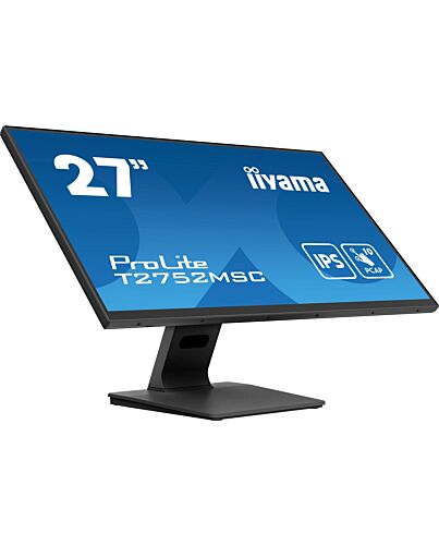 iiyama ProLite 27” Optical Bonded PCAP 10pt touchscreen monitor with IPS panel technology, edge-to-edge glass design and anti-fingerprint coating T2752MSC-B1