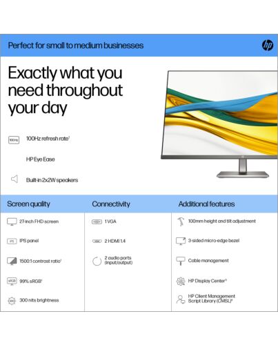 HP Series 5 27 inch FHD Monitor - 527da B11W6AT#ABU