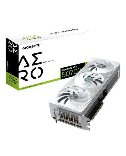 GIGABYTE GeForce RTX 5070 Ti AERO OC 16G Graphics Card - 16GB GDDR7, 256bit, PCI-E 5.0, 2588 MHz Core Clock, 3 x DP 2.1a, 1 x HDMI 2.1b, NVIDIA DLSS 4, GV-N507TAERO OC-16GD GV-N507TAERO OC-16GD