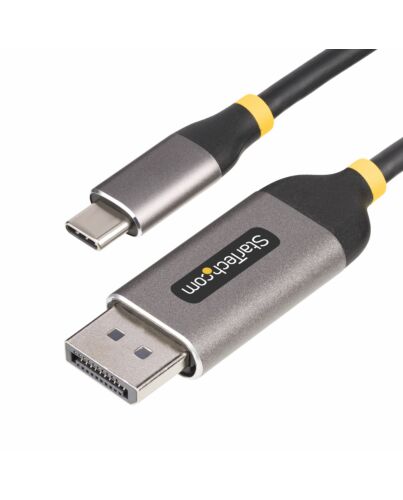 StarTech.com 10ft (3m) USB-C to DisplayPort Adapter Cable, 8K 60Hz, 4K 144Hz, HDR, USB Type-C to DP 1.4 Video Converter Cable, USB4/Thunderbolt 3/4 Compatible 142-USBC-DP-8K-10F