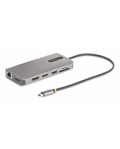 StarTech.com USB-C Triple-Monitor Multiport Adapter, Dual 4K 60Hz + 4K 30Hz HDMI & DisplayPort, 4-Port USB Hub, 100W PD Pass-Through, GbE, SD/MicroSD Card Readers 154B-USBC-MULTIPORT