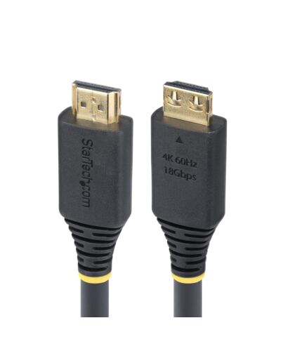 StarTech.com 20ft (6.1m) High Speed HDMI Cable with Gripping Connectors, 4K 60Hz/1440p 144Hz, HDR10/HDCP 2.2/ARC, 18Gbps, UHD HDMI 2.0 Cord for TV/Monitor/Display, TPE Jacket HDMI2-CABLE-GRIP-20F
