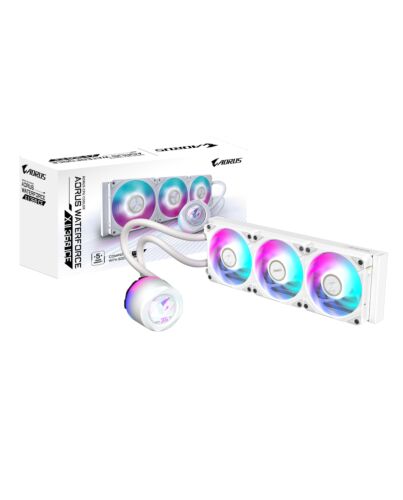 GIGABYTE AORUS WATERFORCE X II 360 ICE AIO Liquid CPU Cooler - 3x120mm ARGB Fans, full-color LCD, DAISY-CHAIN, Intel LGA 1851 and AMD AM5 Compatible GP-AORUS WATERFORCEX II 360I