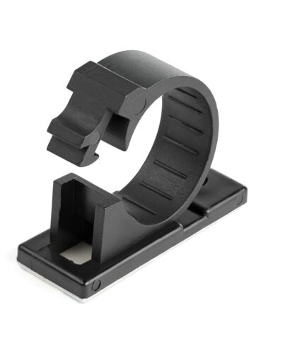 StarTech.com 100 Adhesive Cable Management Clips Black - Network/Ethernet/Office Desk/Computer Cord Organizer - Sticky Cable/Wire Holders - Nylon Self Adhesive Clamp UL/94V-2 Fire Rated CBMCC3