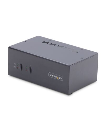 StarTech.com 2-Port Dual-Monitor DisplayPort KVM Switch, 4K 60Hz, 2x USB 5Gbps Hub Ports, 2x USB 2.0 HID Ports, Hotkey and Push-Button Switching, TAA Compliant - ESD Level 3 Protection P2DD46A2-KVM-SWITCH