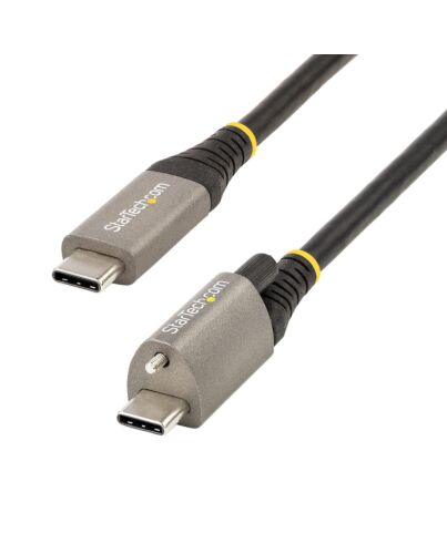 StarTech.com 3ft (1m) Top Screw Locking USB C Cable 10Gbps - USB 3.1/3.2 Gen 2 Type-C Cable - 100W (5A) Power Delivery Charging, DP Alt e - Single Screw Lock, USB-C Cord Charge/Sync USB31CCTLKV1M