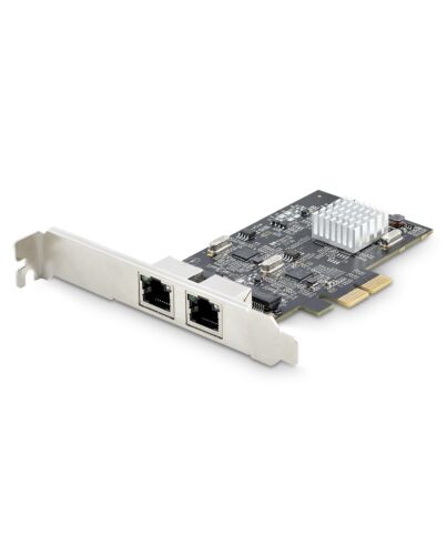 StarTech.com 2-Port 2.5Gbps NBASE-T PCIe Network Card, Intel I225-V, Dual-Port Computer Network Card, Multi-Gigabit NIC, PCI Express Server LAN Card, Desktop Ethernet Interface PR22GI-NETWORK-CARD