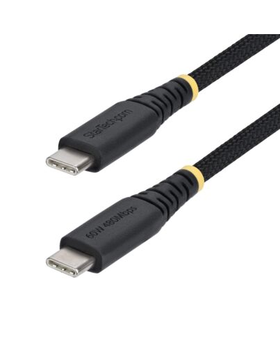 StarTech.com 2m (6ft) USB-C Charging Cable, 60W (3A) PD, Dual-Layer Braided Nylon/TPE Jacket, Rugged USB C Charging Cord, USB 2.0 Laptop Charger Cable USB2CC2MNCBR