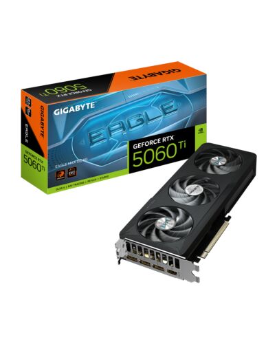 GIGABYTE GeForce RTX 5060 Ti EAGLE MAX OC 8G Graphics Card - 8GB GDDR7, 128bit, PCI-E 5.0, 2617MHz Core Clock, 3 x DP, 1 x HDMI, NVIDIA DLSS 4, GV-N506TEAGLEMAX OC-8GD GV-N506TEAGLEMAX OC-8GD