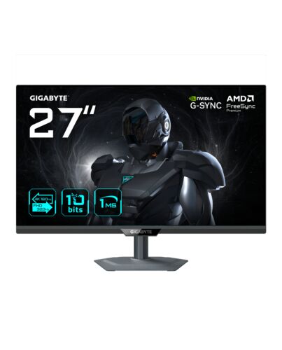 GIGABYTE G27UP 27” 4K UHD Gaming Monitor - Dual e (4K 160Hz or FHD 320Hz), 3840 x 2160, 1ms, 400 cd/m², FreeSync Premium, HDR10, HDMI 2.1, Displayport 1.4 G27UP-EK