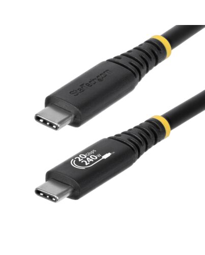 StarTech.com 2m (6ft) USB4 Cable, 20Gbps, USB-IF  USB-C Cable, 240W PD EPR, 4K 120Hz DP 1.4, TPE Jacket, Black USB-C Cord CC2M20GUSB4TP