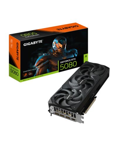 GIGABYTE GeForce RTX 5080 WINDFORCE OC SFF 16G Graphics Card - 16GB GDDR7, 256bit, PCI-E 5.0, 2670MHz Core Clock, 3 x DP 2.1a, 1 x HDMI 2.1b, GV-N5080WF3OC-16GD GV-N5080WF3OC-16GD