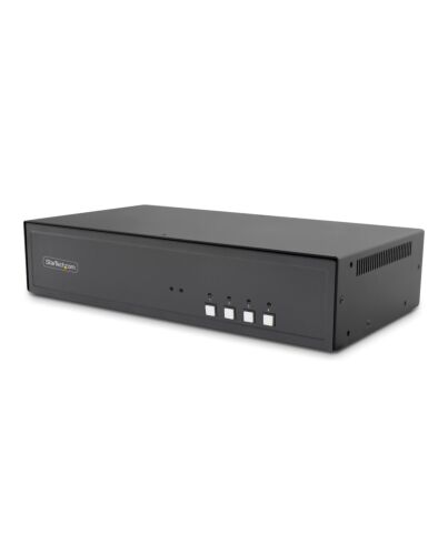 StarTech.com Secure 4-Port Dual-Monitor KVM Switch, HDMI or DisplayPort, 4K 60Hz, NIAP 4.0 Desktop KVM, Metal Housing, CAC Port, Made in the USA SK2HDMMKVM10-TAA