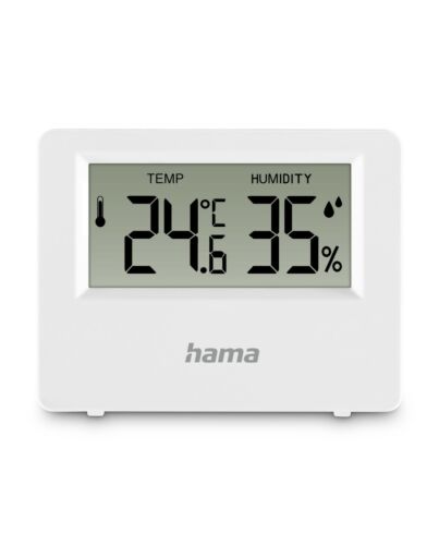 Hama Ebro Thermometer and Hygeter, Digital, For Indoors or Outdoors, white 222222