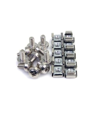 StarTech.com 100-Pack M6 12mm Screws, Square Hole Cage Nuts and Installation Tool, Hardware Mounting Kit for 19