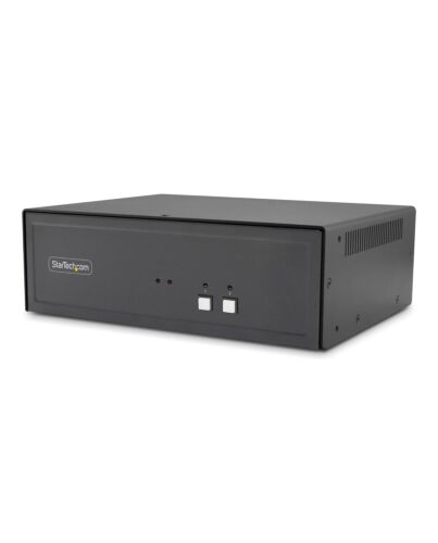 StarTech.com Secure 2-Port Dual-Monitor KVM Switch, DisplayPort, 4K 60Hz, NIAP 4.0 Desktop KVM, CAC, Metal Housing, Made in the USA CK4-HP202C