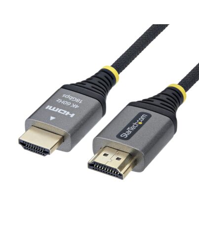 StarTech.com 50cm (1.6ft) Premium  High Speed HDMI Cable, Ultra Flexible HDMI Cable, 4K 60Hz/1440p 144Hz w/HDR10/ARC, 18Gbps, High Flex Braided HDMI Cord HDMI2-FLEX-4K60-50C
