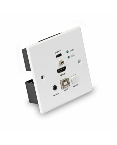 Lindy 150m Cat.6 HDMI 4K60 & Type C HDBaseT UK Wall Plate KVM Extender, Transmitter 38387