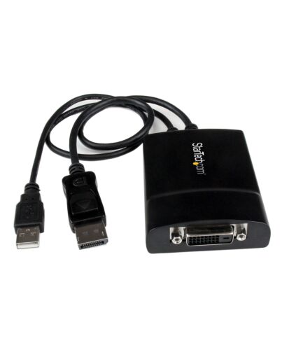 StarTech.com DisplayPort to DVI Dual Link Active Adapter - DisplayPort to DVI-D Adapter Video Converter 2560x1600 60Hz - DP 1.2 to DVI Monitor - USB Powered - Latching DP Connector DP2DVID2