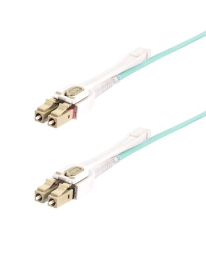 StarTech.com 10m (32.8ft) LC to LC (UPC) OM4 Multie Fiber Optic Cable w/Push Pull Tabs, 50/125µm, 100G, Bend Insensitive, Low Insertion Loss - LSZH Fiber Jumper Cord 450FBLCLC10PP
