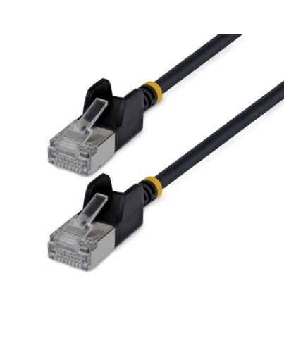 StarTech.com 80cm Black Ultra Slim Cat6A Ethernet Cable, Snagless, FTP, Pure Bare Copper Wire, 34AWG Slim RJ45 Network Patch Cord, Individually Tested N6APATSTP34BKS80CM