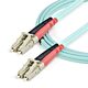StarTech.com 1m (3ft) LC/UPC to LC/UPC OM3 Multie Fiber Optic Cable, Full Duplex 50/125µm cord Fiber Cable, 100G, Low Insertion Loss, LSZH Fiber Jumper Cord